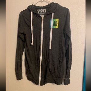 COLOR ME Rad Small Grey Zip Up‎ Hoodie
